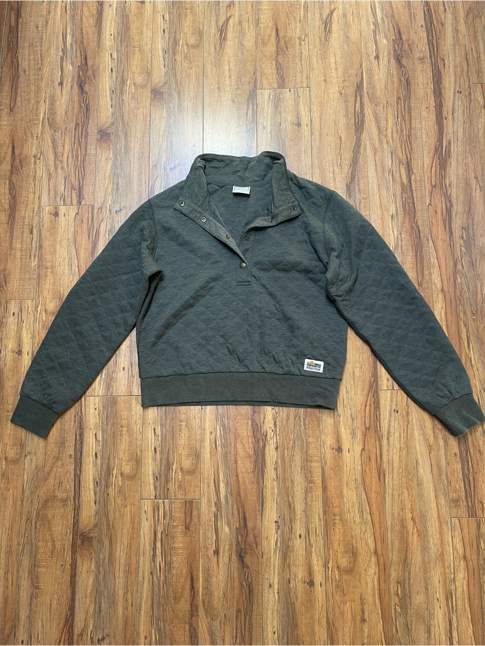 Marmot Galen Quarter Snap Quilted Funnel Neck Wool Blend Pullover Size S - Picture 16 of 16